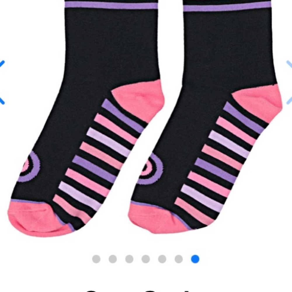 Uncommon Pair Pop Fit OS cotton blend socks black with stripes  NEW in package - Picture 5 of 10